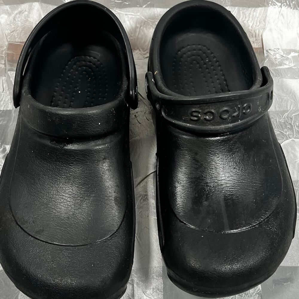Crocs Black Slingback Strap Rubber Clogs Shoes Men's 5/Women's 7